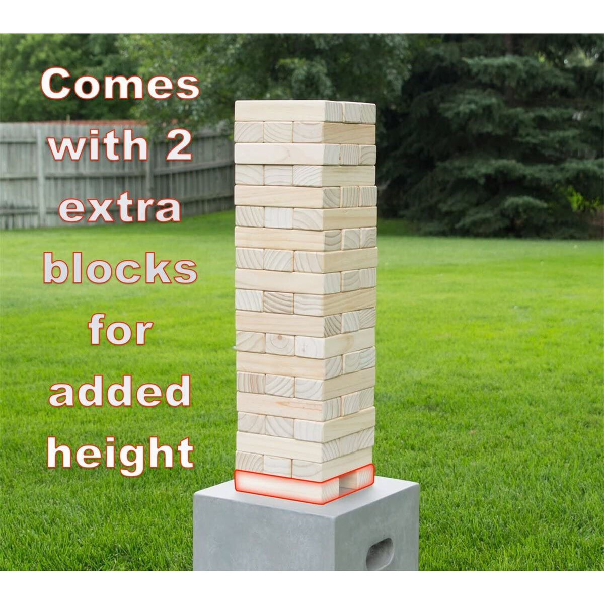 Yard Games Large Jr. Tumbling Timbers 21 Wood Block Stacking Game, Natural  in 2023