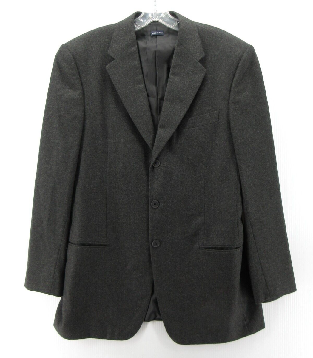 Giorgio Armani Sport Coat Men 42 Gray Blazer Flannel Jacket Wool