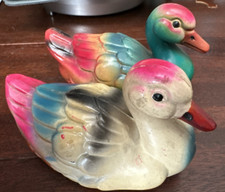 2 Vintage 4" Celluloid Duck Great Colors.