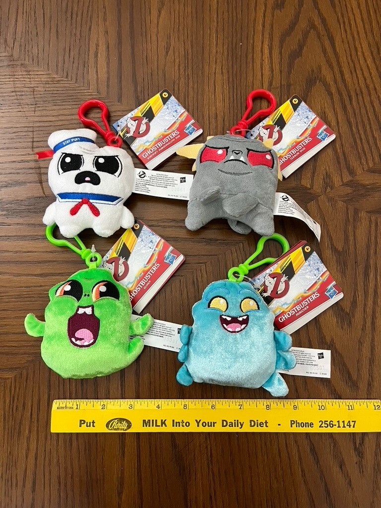 Ghostbusters Set of Plush Keychain Clip Slimer Muncher Stay-Puft