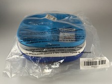 Re-Play Divided Plates Blue Sky Blue Gray White Plastic Washable 4 Pack 7.5  