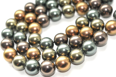 V4-01 - 8 MM MUSCHELKERN KUGELN STRANG MULTICOLOR