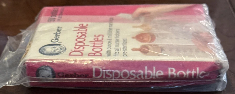 Запечатанные винтажные одноразовые детские бутылочки Gerber 50 бутылок 8 жидк. унций 236 мл КАЖДАЯ - Изображение 4 из 4