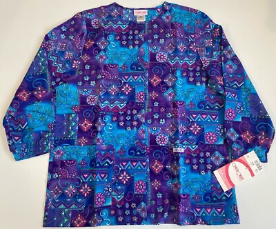New Women s Cherokee Long Sleeve Scrub Jacket Size Medium Style 350E Color BDON