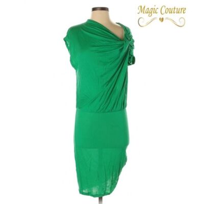 green jersey knit dress Well Defined Green Jersey Knit Contrast Trim Sleeveless Mini Dress