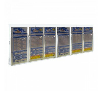 E-276 EPS-F Espositore schedine da parete in plexiglass trasparente DA BANCO 6