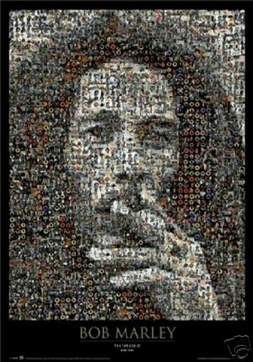ヴィンテージ Bob Marley Photomosaic ポスター 額入り BOB MARLEY PHOTOMOSAIC POSTER - Reggae Jamaica Mosaic - PRINT