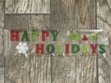 Lot of 3 Christmas Winter Window Gel Clings Stickers Happy Holidays