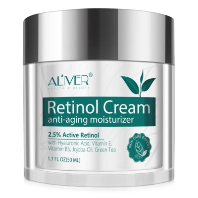 Retinol Gesichtscreme Anti Aging Falten Hyaluronsäure, Vitamin B, E Serum 2,5%
