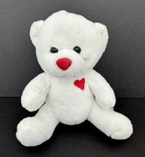 Dan Dee White Teddy Bear Plush Stuffed Animal Red Nose Heart