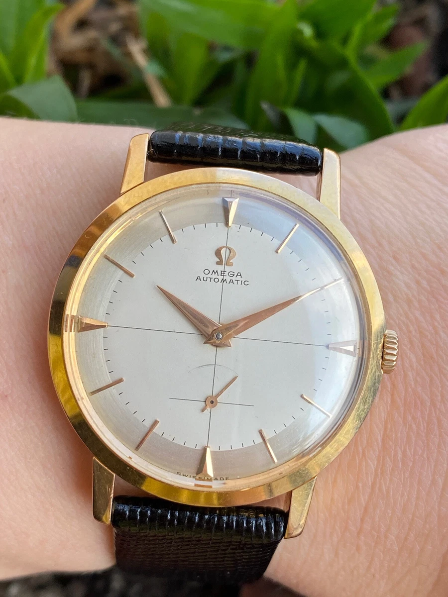 Omega Automatic Watch Cal.491 Solid Gold 18K Mens 34.5mm Swiss