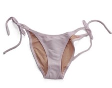 J Crew Pink Curved Waist Ribbed Cheeky Bikini Bottom w/Strings Medium