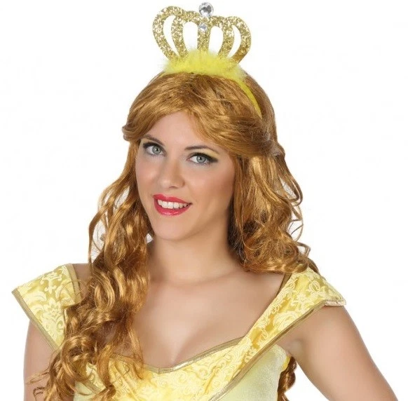 Couronne Jaune PRINCESSE Accessoire Déguisement Femme Fille NEUF Pas cher - Photo 1/1
