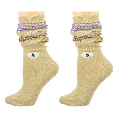 Calcetines Sierra para mujer holgados hasta la rodilla calcetines de algodón orgánico patrón geométrico - Imagen 26 de 40