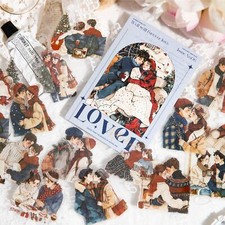 30Pcs Sweet Lovers Couples Stickers Journal Card Album DIY Scrapbooking Sticker