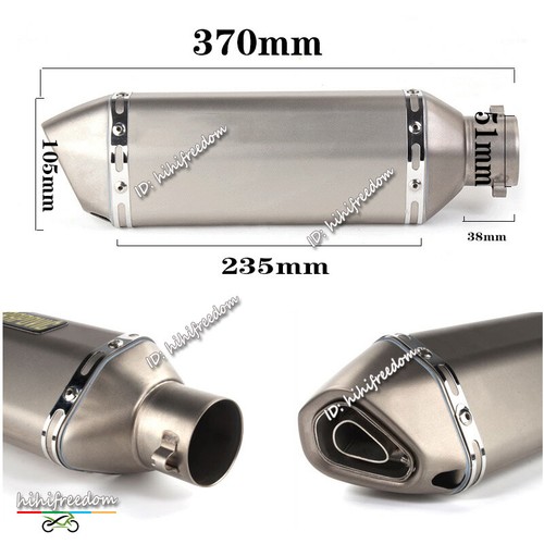 For Suzuki Bandit 600 1250 GSF600 1995-2006 Mid Exhaust Link Pipe 370MM Muffler - Picture 12 of 12