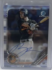 2019 Bowman Chrome RYAN McKENNA Chrome Refractor On-Card Auto BASE ORIOLES