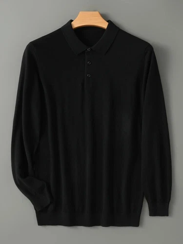 Men Merino Wool Sweater Collar Autumn Winter New Cashmere Pullover Knitwear - Picture 19 of 26