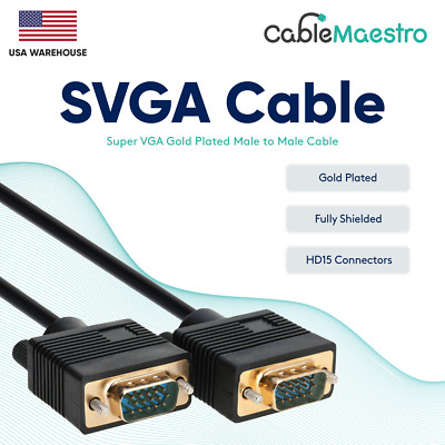 SVGA Computer VGA Monitor Cable Male to Male M/M  TV Cable Cord HDTV 3-100FT Lot