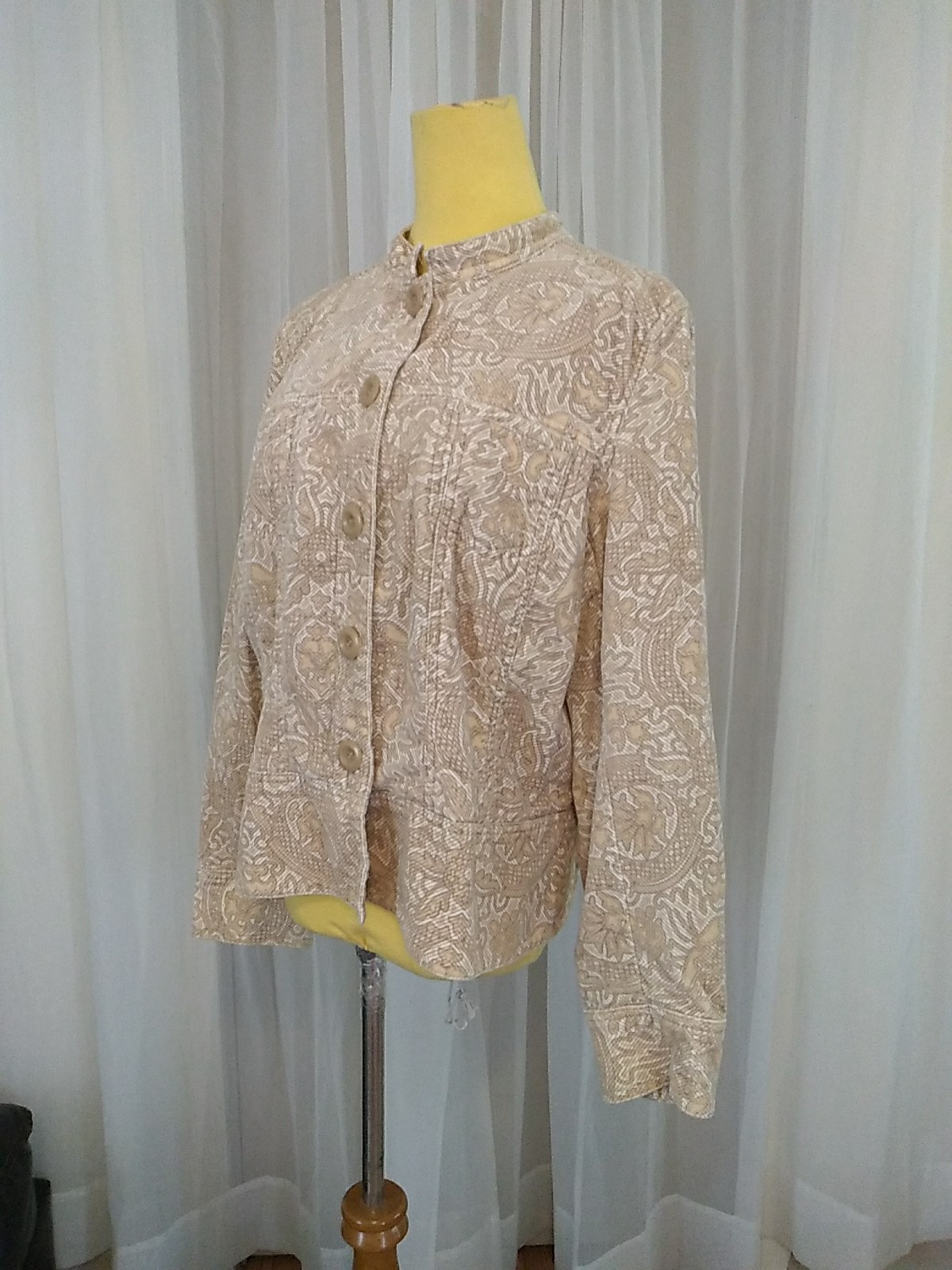 Charter Club Basic Jacket Button Down Cream Unlin… - image 5