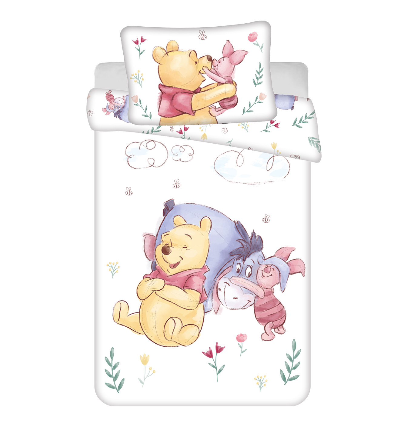Set lenzuola per bambino Disney Winnie Pooh 100% cotone