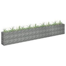Gabion Raised Bed Basket Planter Outdoor Plant Pot Galvanised Steel vidaXL