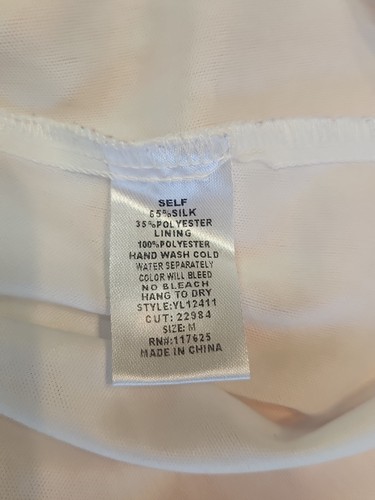 Ya Los Angeles Women's Dress Medium M Peach Striped Silk Lined - Picture 6 of 11