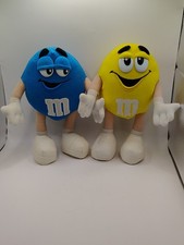 Vintage Mars Candy 10" M&M's Plush Blue And Yellow Characters
