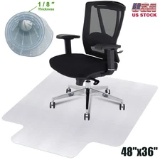 Office Chair Mat for Carpet 48"x36" Transparent Computer Desk Chair Mat with Lip