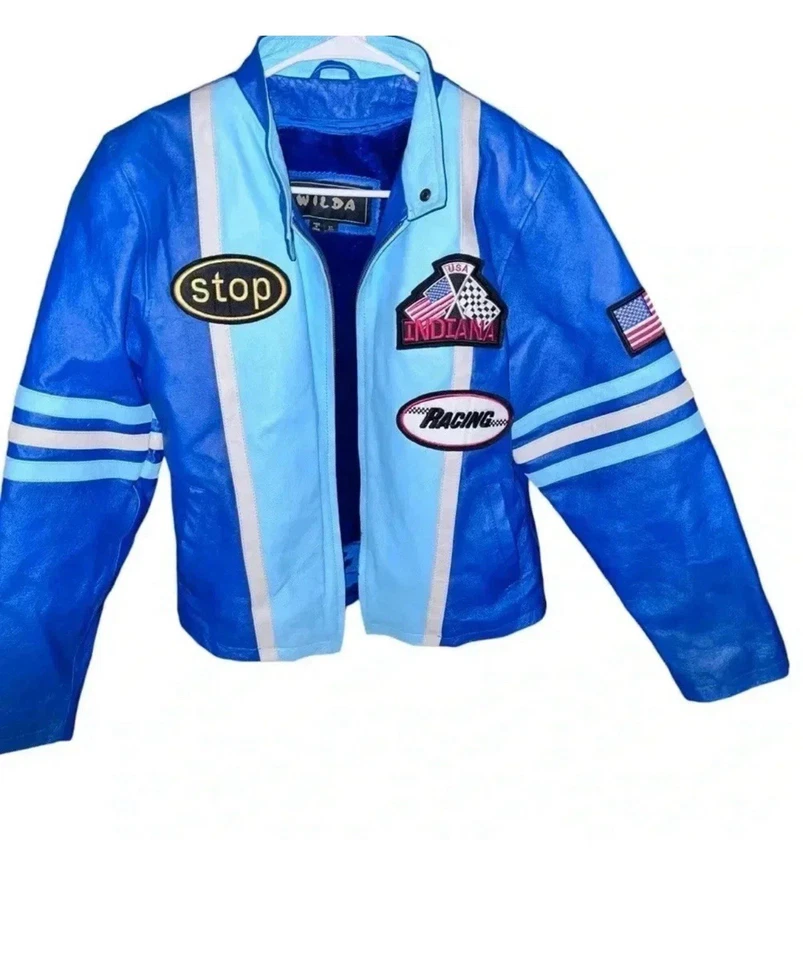 Chaqueta Forrada Vintage Wilda Estilo Retro Cuero Genuino Motocicleta Carreras XL  Foto 2 de 4