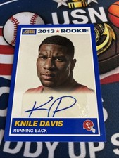 2013 SCORE KNILE DAVIS RC AUTO- CHIEFS & RAZORBACKS