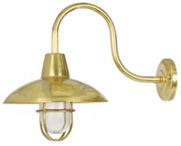 AußEnlampe Wand Maritim Messing Glas H: 37 Cm IP64 E27 Leuchte Garten Laterne