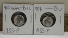 (2) 1955 US Roosevelt Silver Dime 10c Nice Unc..