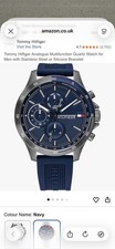 Tommy Hilfiger 1791721 46mm Grey Stainless Steel Case with Blue Silicone Strap 