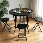 OROFULL 32" Round Folding Table, HDPE Desk for Picnic, Banquet & Party, Black — photo 6
