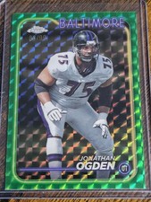 2024 Topps Chrome Jonathan Ogden #5 Green Refractor #'d 88/99 Baltimore Ravens