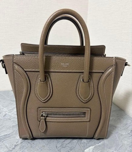 CELINE Nano Luggage Suri Bag Pink Leather Authentic No Box
