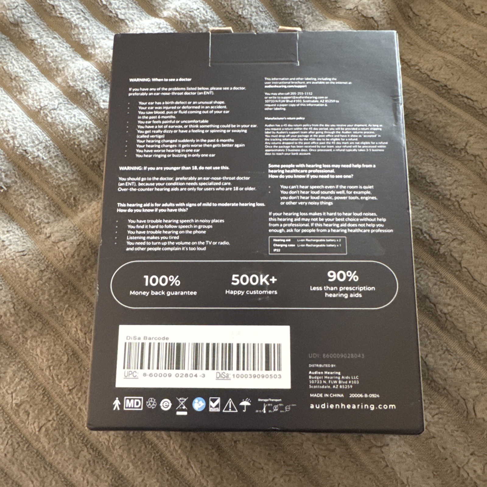 Audien ATOM PRO 2 Wireless Rechargeable OTC Hearing Aids