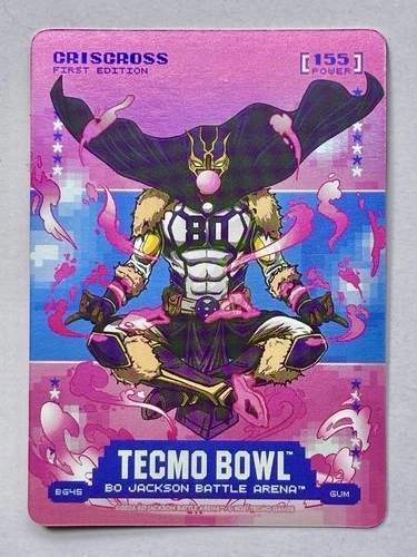 Bo Jackson Battle Arena Tecmo Bowl ‘Criscross’ Cris Carter Gum Battlefoil #BG45
