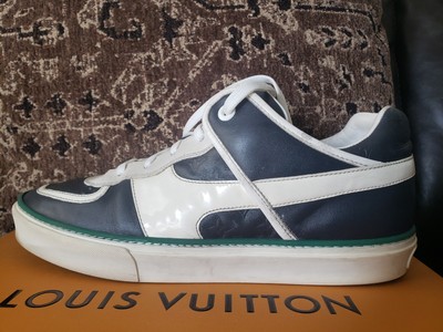 LOUIS VUITTON Sneakers Dark Blue/White Leather Men's 8.5 UK/9.5 US Ret $ 995