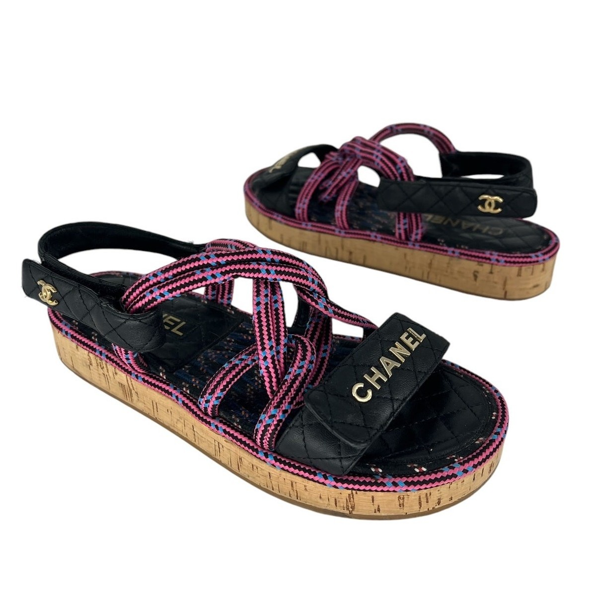 Chanel Espadrilles Chanel Cord And Lambskin Sandals Chanel Rope