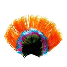 Rainbow Mohawk Wig Hallowmas Masquerade Punk Mohican Hairstyle Cockscomb Hair