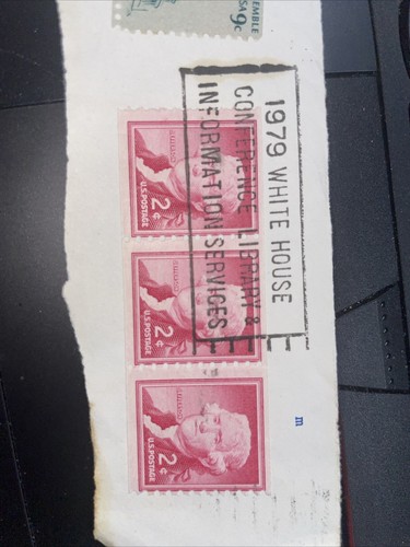 Rare Vintage US Thomas Jefferson Rouge .2 Cent Tampon 1954 Lot 1979 - Photo 2 sur 3