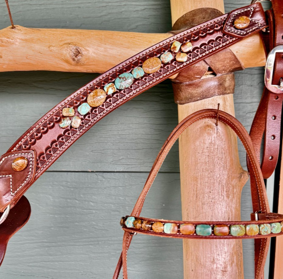 GENUINE Turquoise and Jasper Tack Set New Custom Designed