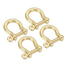 D-Ring Shackle, 4pcs 9mm Inner Width Brass Pin Shackle U Type Key Fob Hooks 