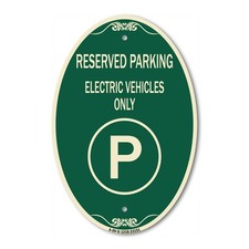 Reserved Parking - Electric Vehicles Only (With Parking Symbol) 12" x 18"