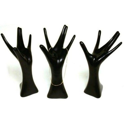 3 Black Polystyrene Hand Jewelry Display Stands 5 3/4'' x 8''