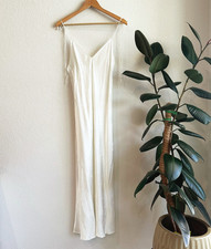 Victoria's Secret Maxi Satin Slip Dress Medium White Bias Cut Coquette Romantic