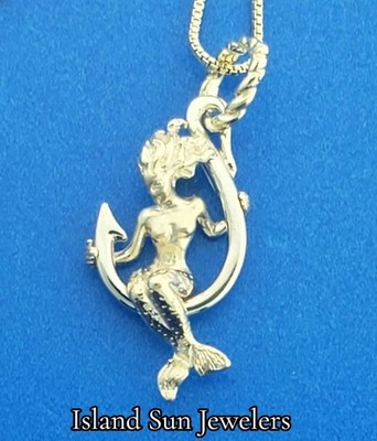 Steven Douglas Meerjungfrau auf Angelhaken, 14K 2-farbig
