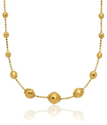14 Karat massive Gelbgold Perlenkette Halskette
